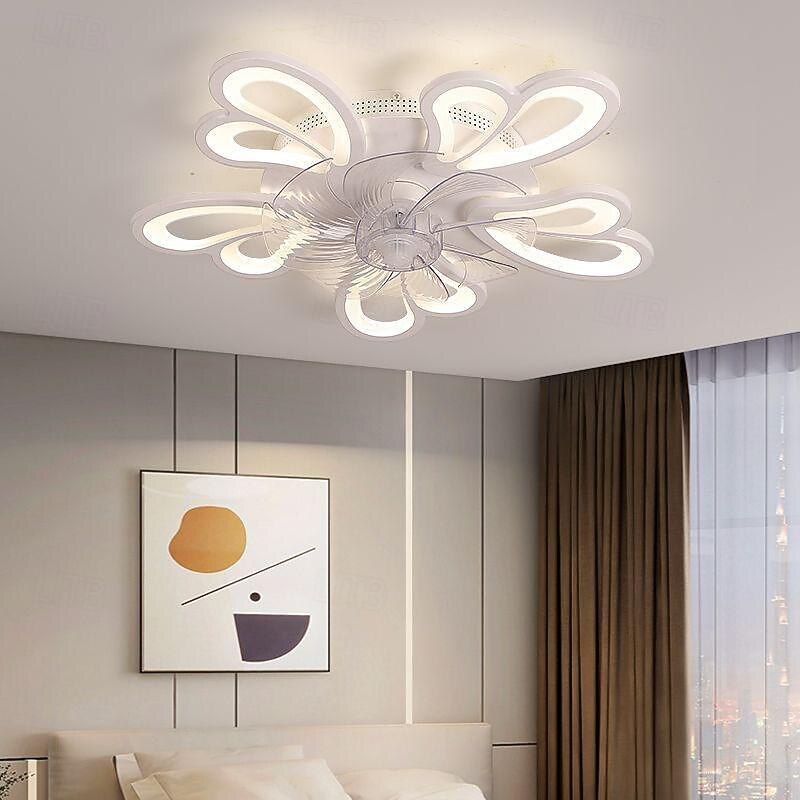ventilateur de plafond avec lumières 65 cm LED à intensité variable 3 couleurs 6 vitesses pales réversibles avec télécommande, lustre de ventilateur domestique, ventilateur de plafond encastré à de 2025 ? $266.39 –P11