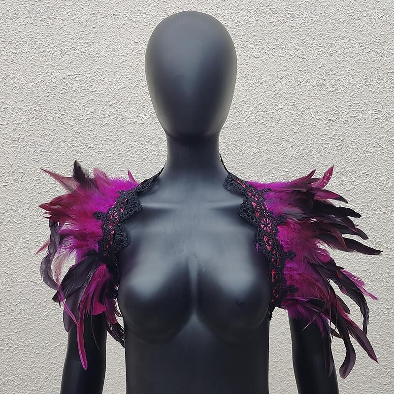 Punk & Gothic Masquerade Shawls Feather Cape Witch Feather Women's Fantasy Walpurgis Night Halloween Carnival Masquerade Performance Party / Evening Adults' Shawl 2025 - $20.99 –P10