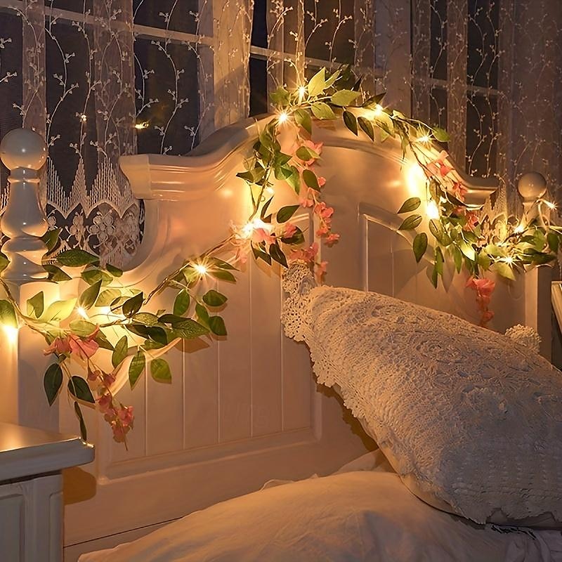 elegante festa di ricevimento di nozze 2m-20leds lanterna di fiori simulati luce di stringa fata per natale matrimonio festival cortile interno ed esterno giardino balcone luce decorativa del 2025 a $13.99 –P1