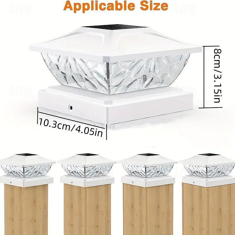1pc Fence Post Solar Lights, Solar Post Cap Lights, Solar Powered Waterproof Deck Lights with Auto Switch, Suitable for Wood Fence Garden Patio 2026 - $21.99 –P1