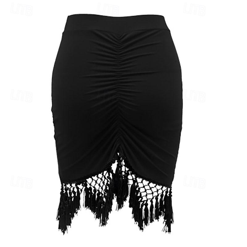 Latin tánc Társastánc Szoknyák Rakott Rojt Tiszta Szín Női Teljesítmény Edzés Magas Spandex 2025 - $33.99 –P1