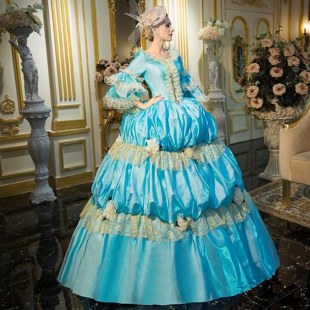 Gothic Victorian Vintage Inspired Dress Party Costume Prom Dress Princess Shakespeare Solid Color Ball Gown Fancy Dress Women's Halloween Carnival Valentine's Day Party Evening Party Masquerade 2025 - $232.49 –P4