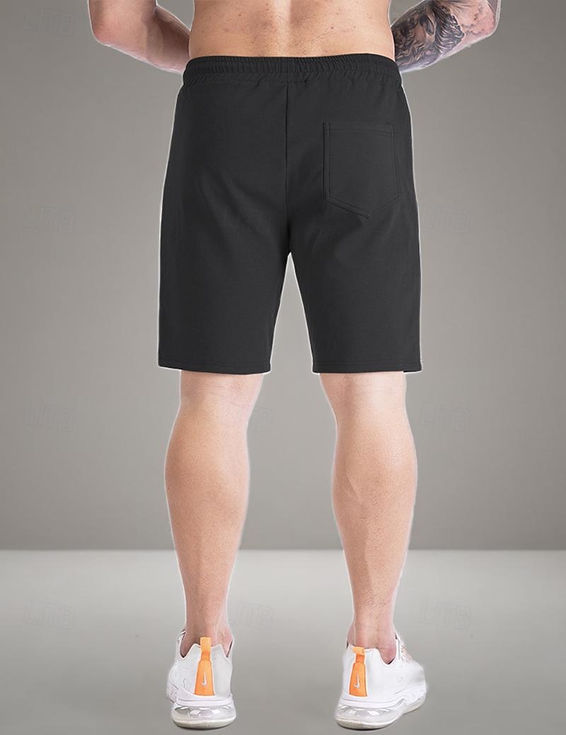 Homens Shorts de moletom Calção Bermudas Listra lateral Cintura elástica Bolso Com Zíper Tecido Conforto Esportes Curto Diário Corrida Ginásio Moda Roupa Esportiva Preto Azul Micro-Elástica de 2025 por $17.99 –P2