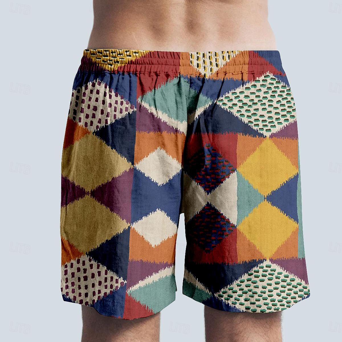 Herren Farbblock Gitter- / Plaidmuster Bunt Badeshorts Boardshorts Badehosen Mittlere Taille Hawaiianisch Lässig Ferien Strand Kordelzug mit Mesh-Futter Elastischer Bund Designer Bekleidung 2025 - $17.99 –P3