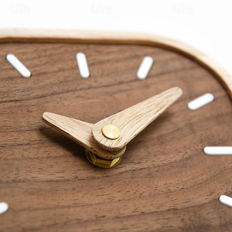Nordic czarny orzech minimalistyczny zegar na biurko zegar ścienny sypialnia dekoracja salonu z litego drewna ciche zegary wiszące zegarek ścienny 13 cm 2025 - $41.99 –P4
