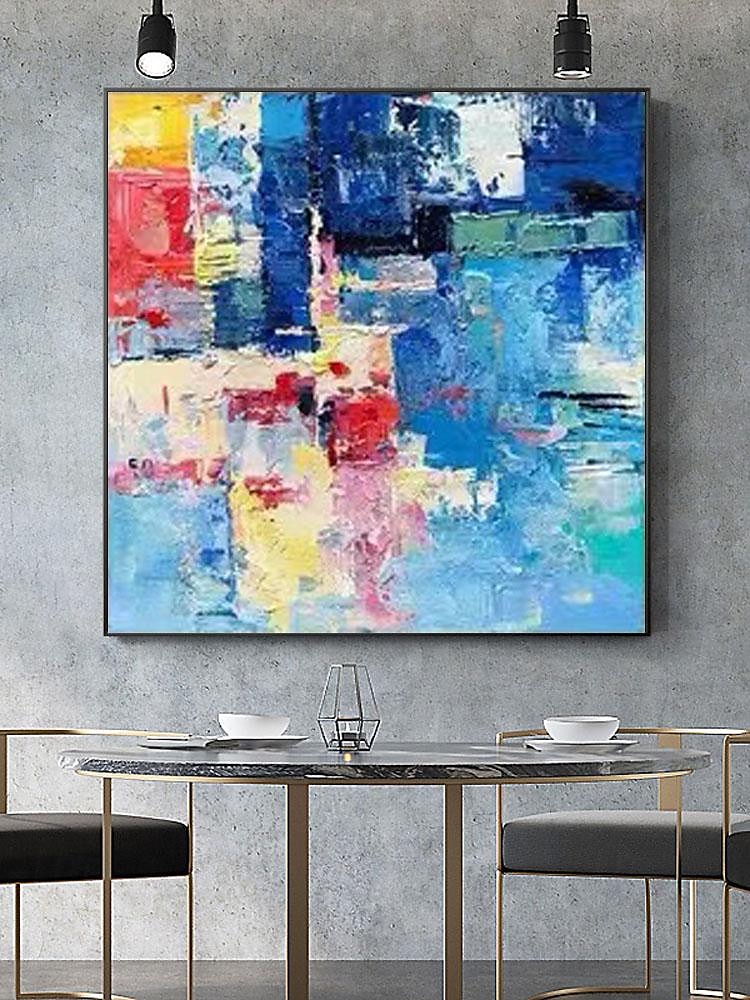 grote wandkunst origineel met de hand geschilderd eigentijds abstract schilderij horizontaal verticaal enorm formaat kunst helder kleurrijk canvas kunst voor thuis kamerdecoratie 2025 - $108.99 –P7