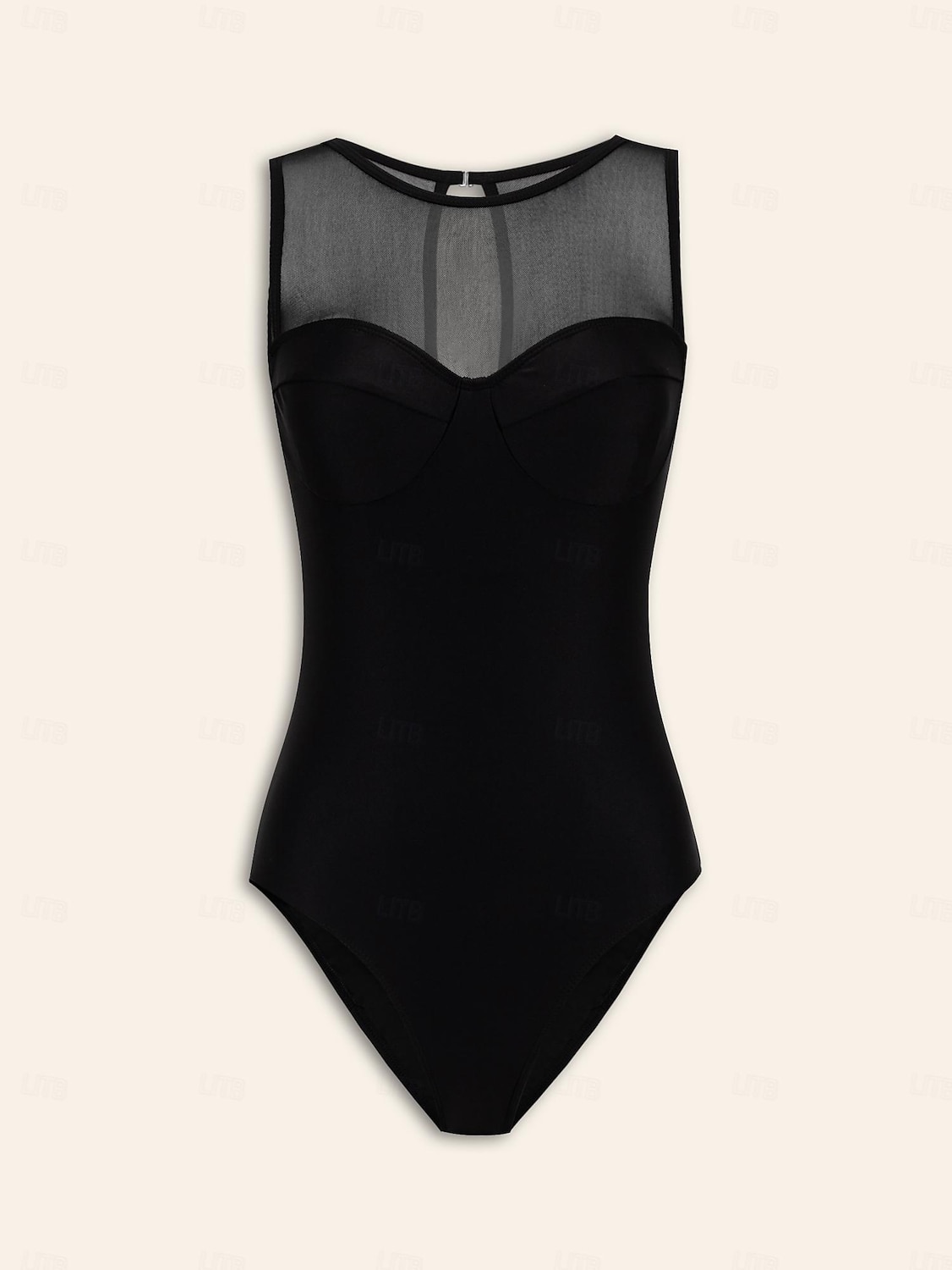 2026年 女性用 スイムウェア ワンピース 水着 単色/無地 ブラック ラウンド 水着 ビーチスタイル  コレクション – $59.99 –P8