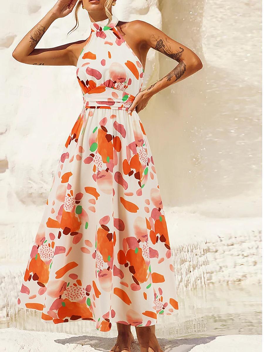 white christmas dresses Calla Halter Midi Dress main image 1