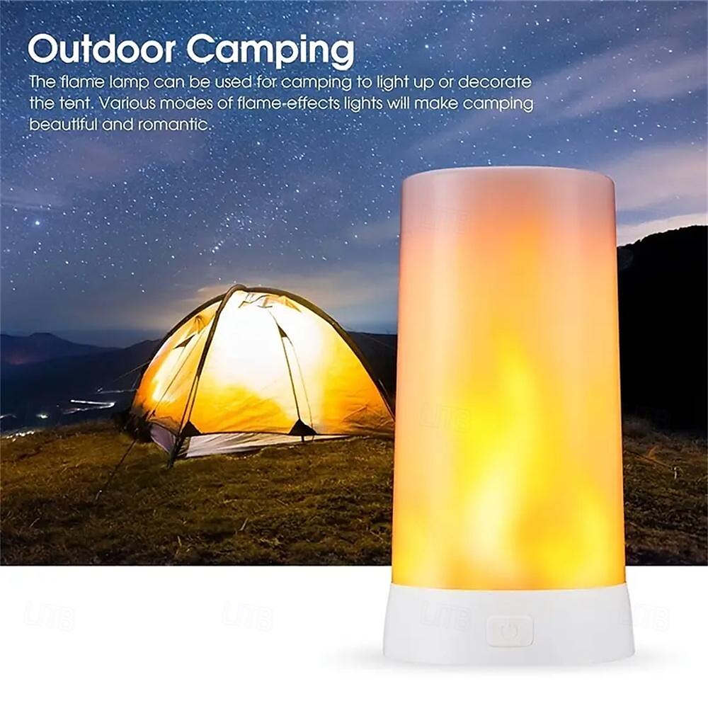 LED Flame Light USB Rechargeable Flicking Flame Candles Fire Lanterns Outdoor Hanging Lamps For Party Garden Camp Christmas for hotel/catering/event holding 2025 - $26.99 –P5