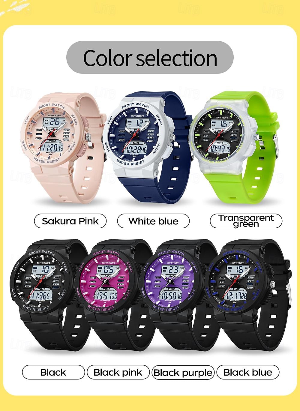 SANDA Men Digital Watch Fashion Casual Business Wristwatch Luminous Stopwatch Countdown Calendar TPU Watch 2025 - $28.99 –P9