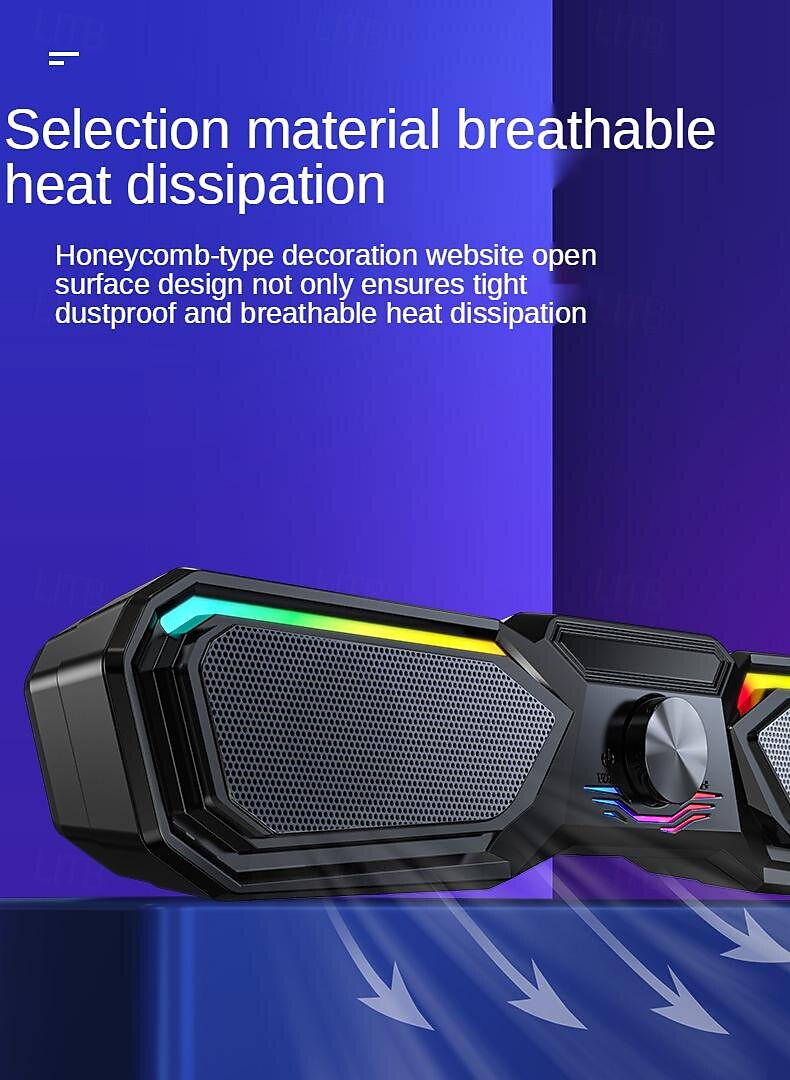 Wireless bluetooth speaker multimedia computer speaker RGB wired subwoofer sound bar suitable for PC notebook desktop speakers 2025 - $38.99 –P6