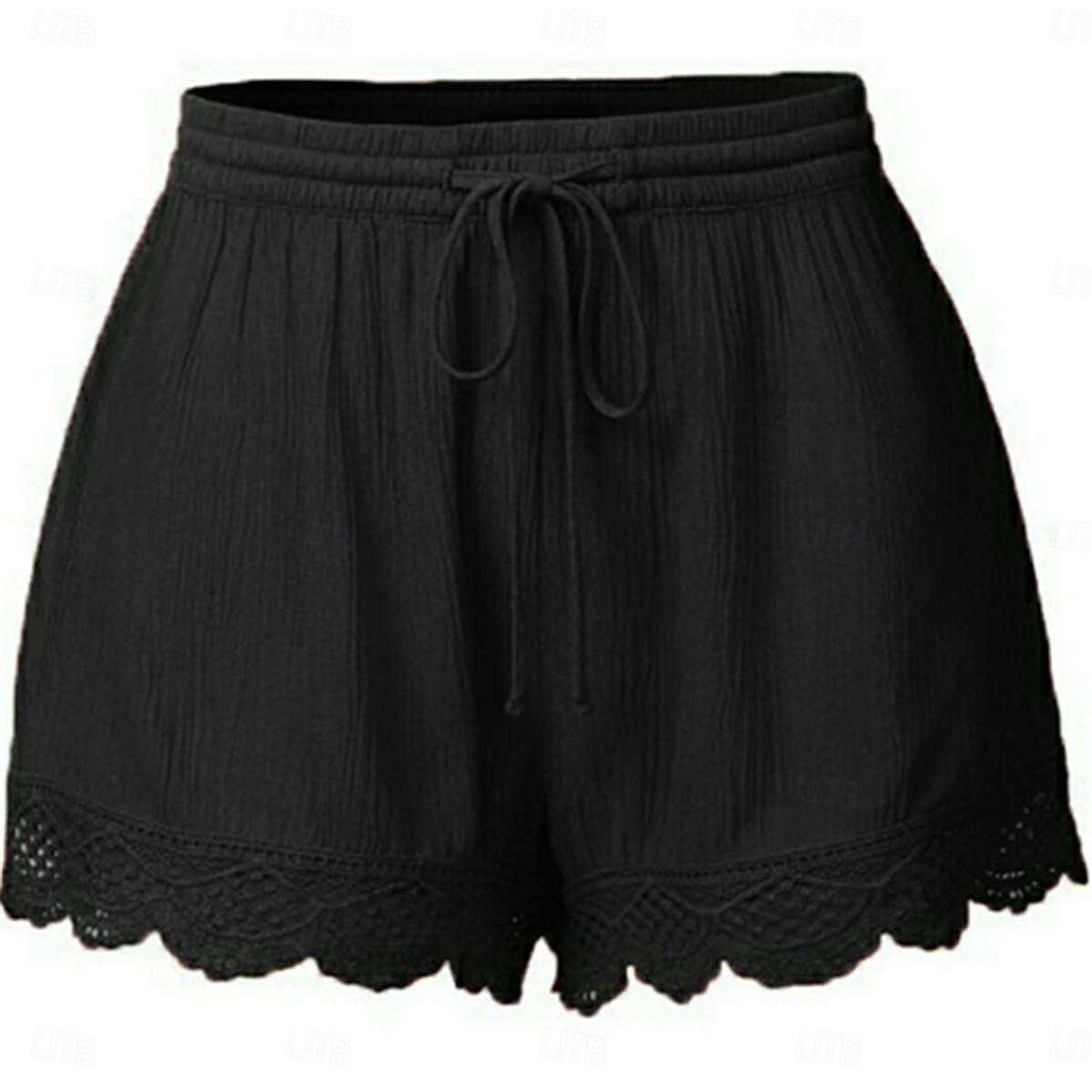 Per donna Chino Pantaloncini Essenziale Informale Breve Vita alta Liscio Design elastico con coulisse Taglio alto Traspirabilità Morbido Media elasticità Casual / quotidiano Fine settimana Vinaccia del 2025 a $15.99 –P7