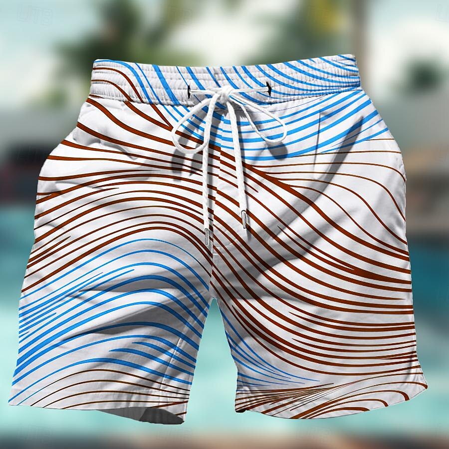 Męskie Wzór geometryczny Kolorowy Tenké Szorty kąpielowe Spodenki surfingowe Kąpielówki Średni Talia Hawajskie Codzienny Święto Plaża Ściągana na sznurek z siateczkową podszewką Elastyczny pas 2025 - $17.99 –P6