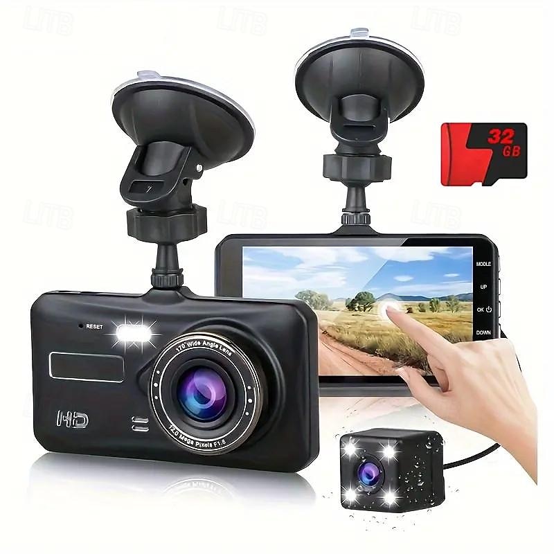Hd Front and Rear Dual Recording Touch Screen DVR Large Angle 24 Hours 1080P Tachograph 2025 - $66.99 –P8