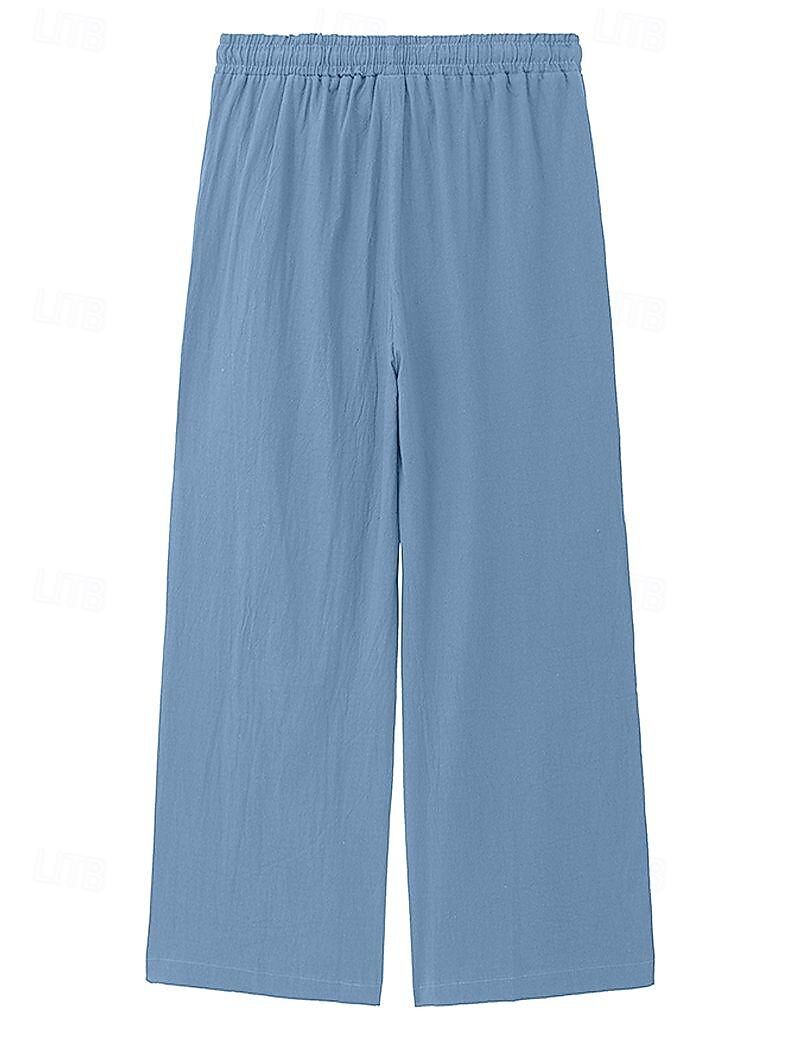 Herr Långbyxor Casual byxor Sommarbyxor Säckiga byxor Strandbyxor Snörning Framficka Rakt ben Slät Komfort Mjuk Fullängd Strand Yoga Helgdag Mode Hawaiisk Svart Vit 2026 - $25.99 –P8