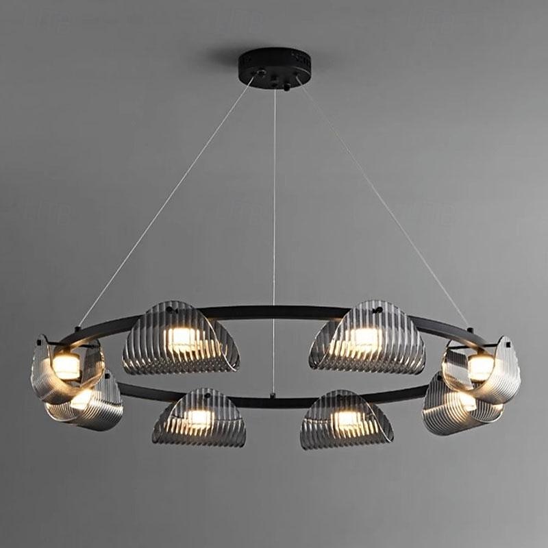 Kronleuchter Deckenleuchte Pendelleuchte 5/6-flammig 75/132cm Metall Glas Wasserkräuselung postmodernes Licht Luxus Restaurant Schlafzimmer Arbeitszimmer Wohnzimmer 85-265V 2025 - $584.69 –P3