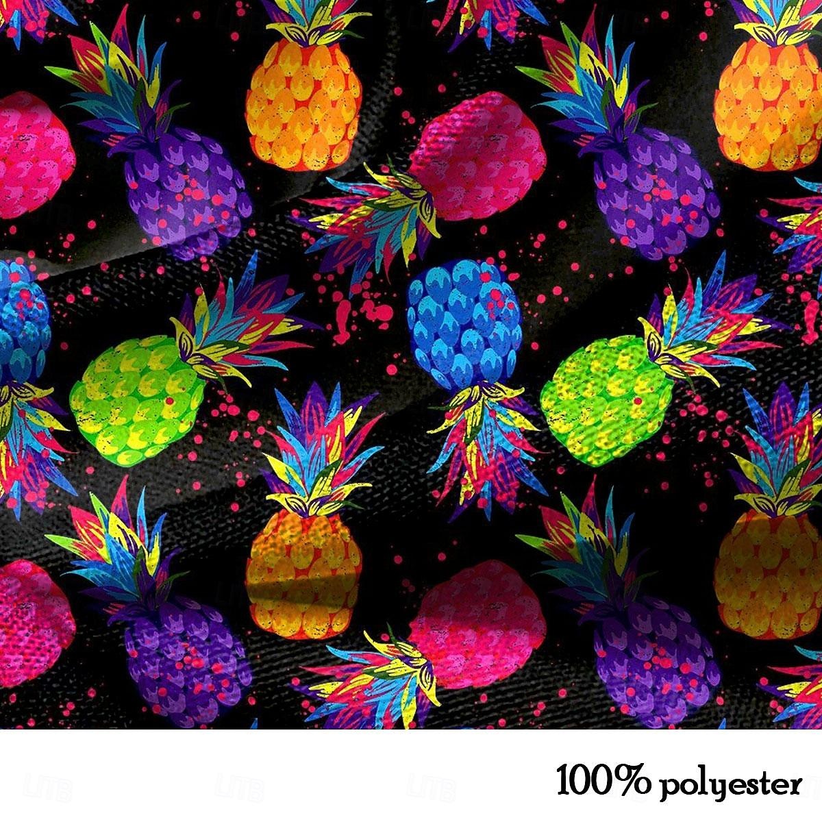 Herren Frucht Ananas Hawaiihemd Sommerhemd Aloha-Shirt Kurze Ärmel Hemd Umlegekragen Brautkleider schlicht Outdoor Urlaub Strasse Schwarz Weiß Rosa S M L 2026 - $25.99 –P4