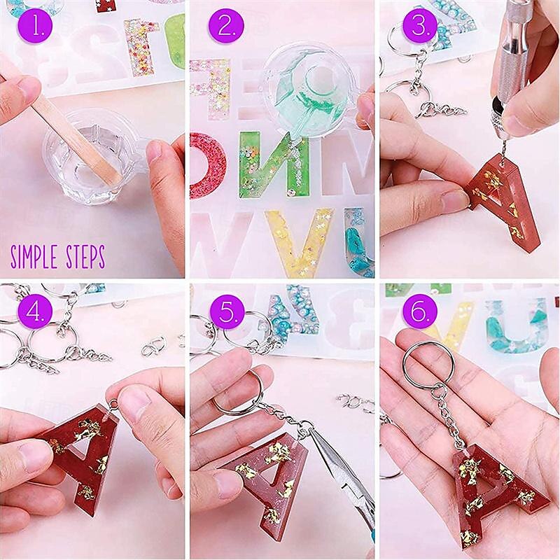 goutte à goutte adhésif pendentif miroir moule en silicone bricolage résine époxy clé pendentif outil lettre silicone moule de 2025 ? $46.99 –P13