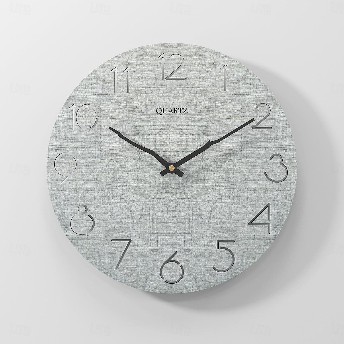 moderni seinäkello, luova koristeellinen pohjoismainen hirsityylinen seinäkello arabialaiset numerot seinäkello moderni valkoinen puu yksinkertainen pyöreä seinäkello 30cm 2025 - $51.99 –P4