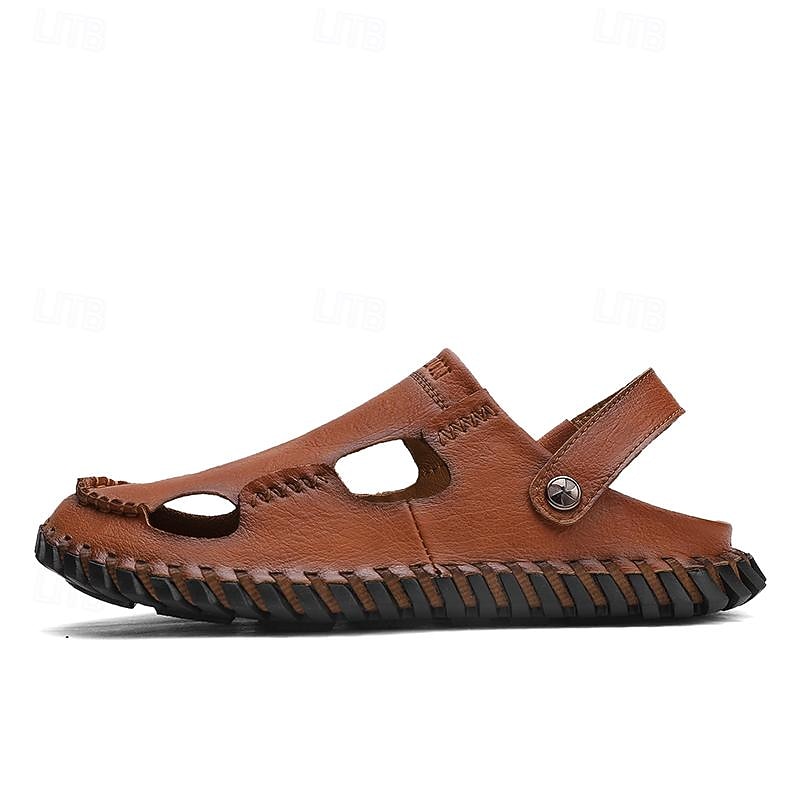 Homens Sandálias Sandálias rasas Sandálias De Moda Chinelos ao ar livre sapatos feitos à mão Caminhada Casual Estilo Praia Diário Escritório e Carreira Pele Napa Tecelagem voadora Respirável de 2025 por $54.99 -P6