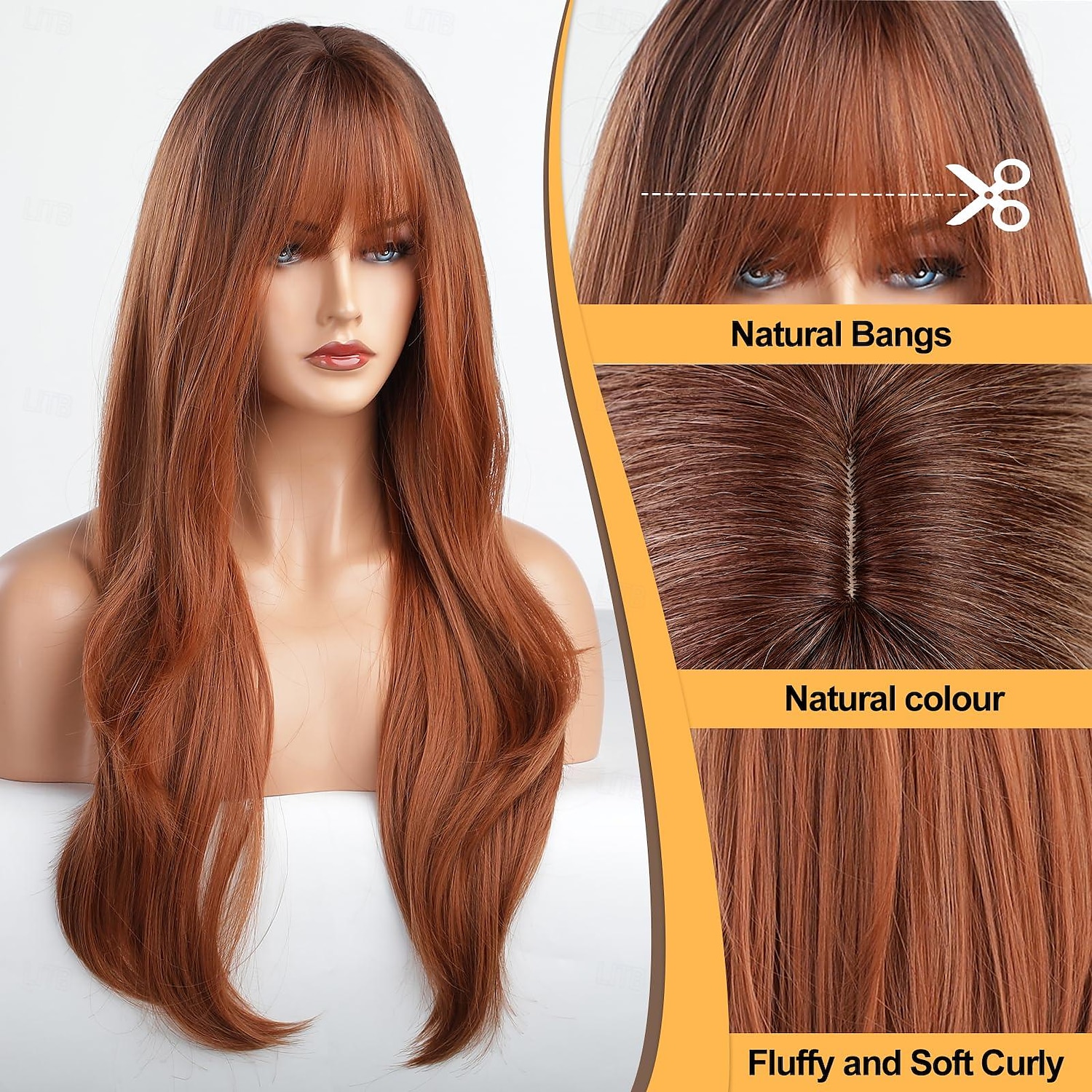 Auburn Blonde Brown Light Brown Pink Wigs for Women Long Auburn Red Wig with Bangs Layered Wigs for Women Red Wigs Auburn Hair Wigs for Women Cosplay Wigs 2025 - $20.99 –P4