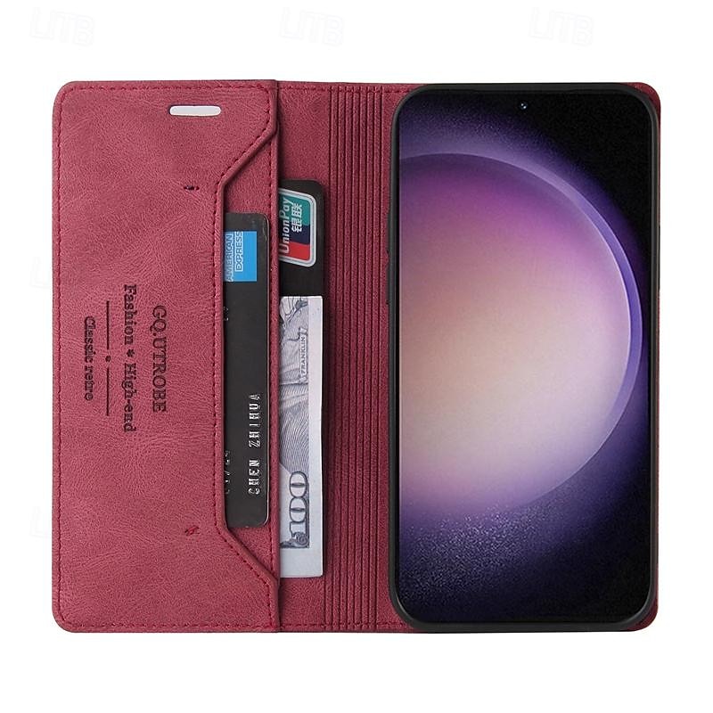 2025年 Samsung Galaxy S24 S23 S22 S21 S20 Ultra Plus FE A54 A34 A14 Note 20 10 S25 Ultra ウォレットケース マグネティックフルボディプロテクティブキックスタンドレトロTPU PUレザー  コレクション – $17.99 –P7