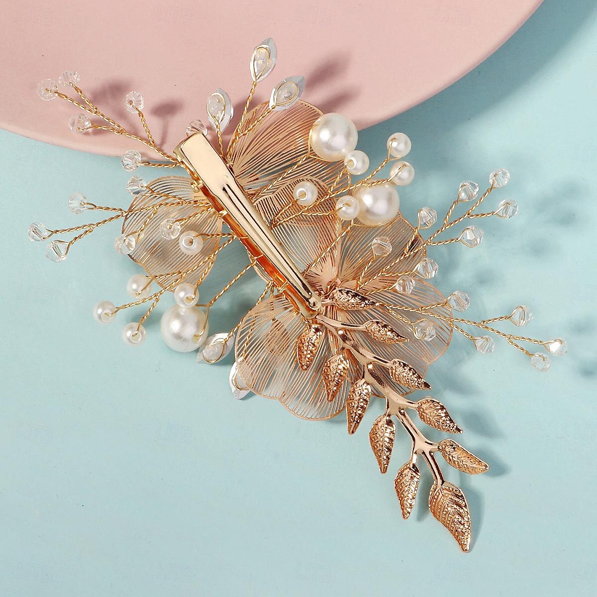 Headdress Headpiece Hair Clip Imitation Pearl Rhinestone Wedding Cocktail Luxury Retro With Pearls Crystals Headpiece Headwear 2025 - $16.49 –P2