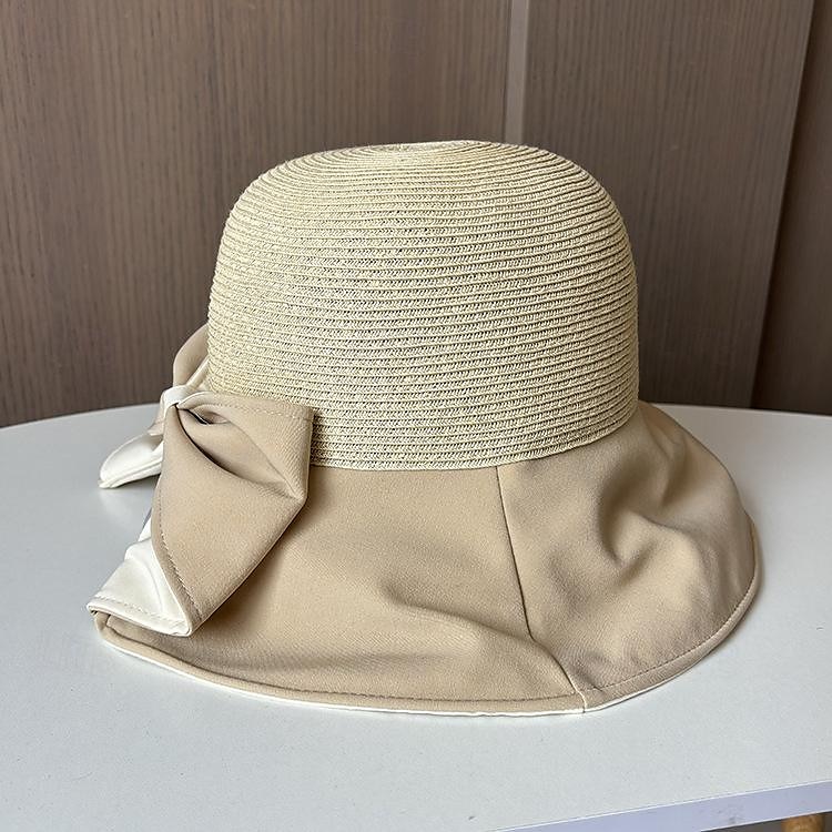 Klobouky Doplňky do vlasů akryl / bavlna Sláma Kbelík Slamák Sluneční klobouk Ležérní Dovolená Elegantní retro S Mašle Čistá Barva Přílba Pokrývky Hlavy 2025 - $23.99 –P6