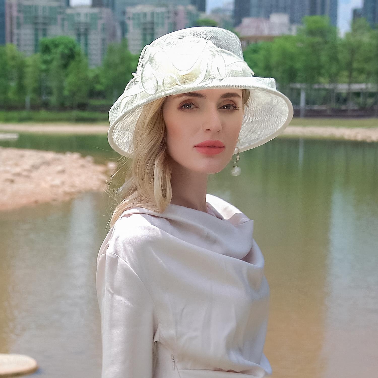 Palarie In Pălărie Vară Clop Palarie de soare Nuntă Petrecere ceai Elegant Nuntă Cu Culoare Pură Partea Dantela Diadema Articole Pentru Cap 2026 - $74.99 –P7