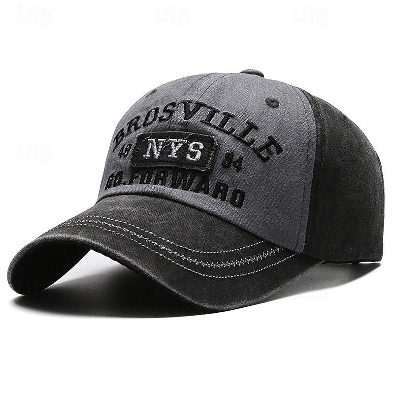 Per uomo Cappellino da baseball Cappello da sole Cappello da camionista Nero Blu Misto poliestere / cotone Con ricami Vintage Di tendenza Informale Strada Giornaliero Alfabetico Regolabile Crema del 2025 a $11.49 –P2