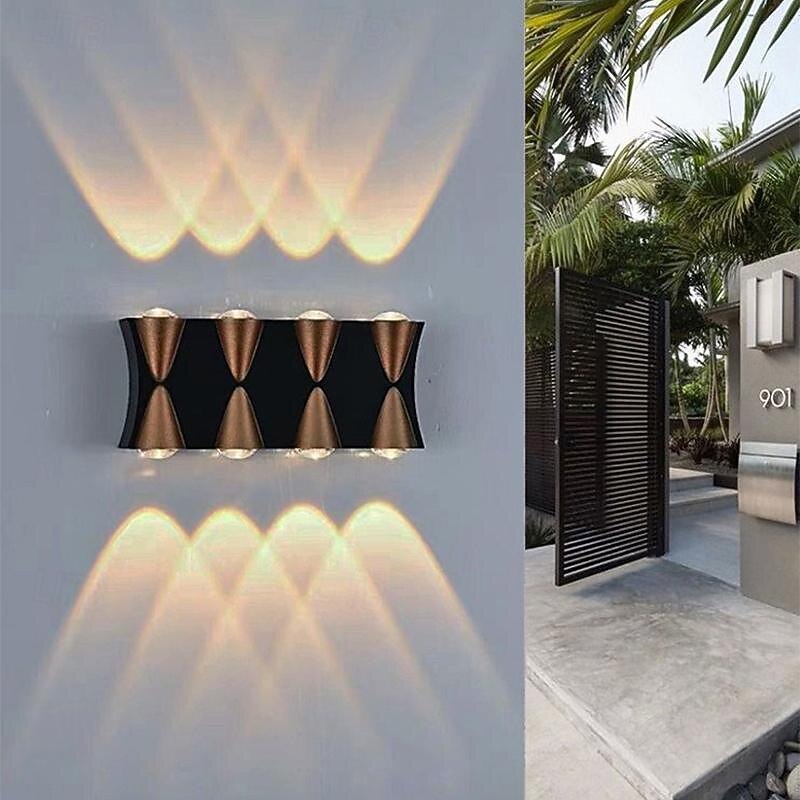 lampada da parete a led 2/3/4/5 teste esterno impermeabile in vetro alluminio 90 cm moderno creativo luce bianca calda corridoio balcone ip65 85-265 v del 2026 a $46.99 –P13
