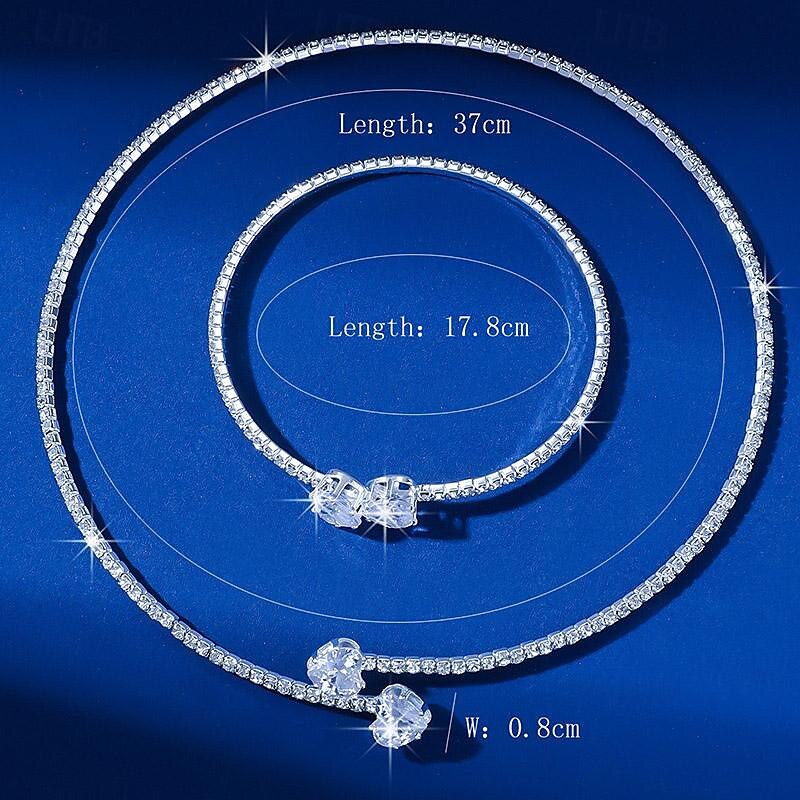 Seturi de bijuterii 2 buc Aliaj Coliere Brățări Pentru femei Elegant Epocă Modă Geometric Geometric Shape Set de bijuterii Pentru Nuntă Petrecere Aniversare 2025 - $16.49 –P1