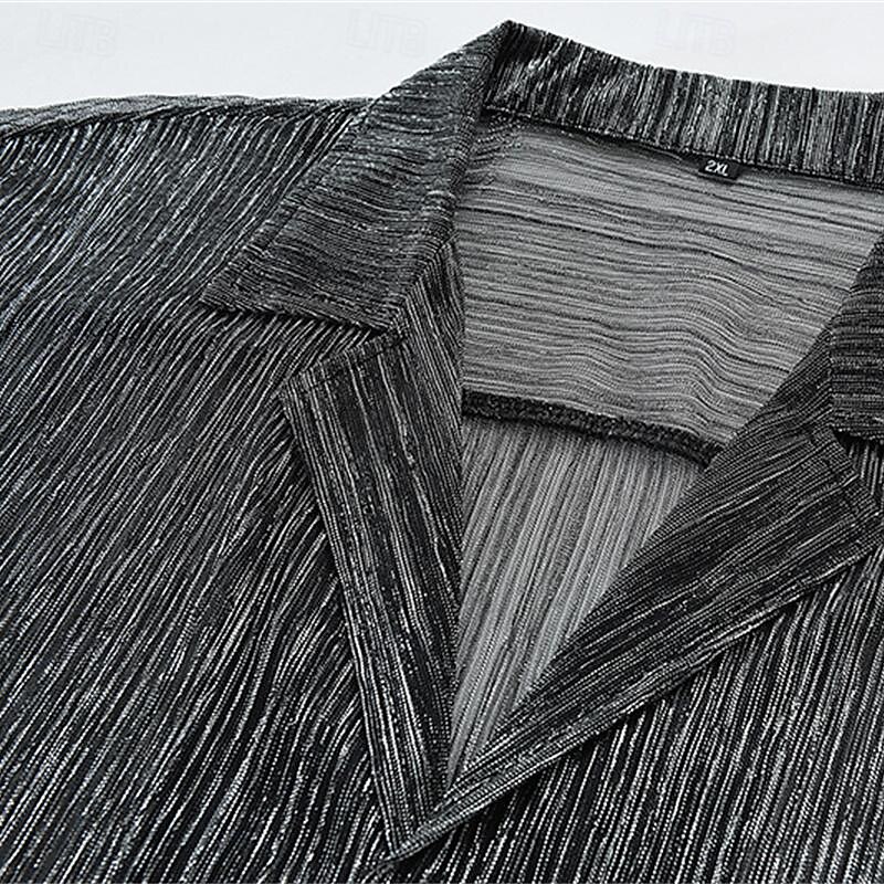 Per uomo Camicia Camicia Estiva Camicia casual Camicia da Spiaggia Camicia con Bottoni Grigio Manica Lunga Blocco di colori Collo Camp Vacanza Camicia hawaiana Bottonato Abbigliamento Moda Casual del 2025 a $25.99 –P1