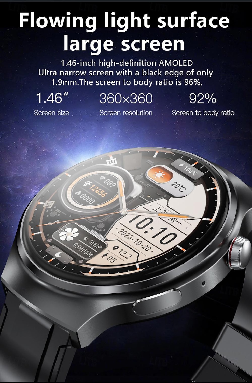 696 V16 Εξυπνο ρολόι 1.46 inch Έξυπνο ρολόι Bluetooth ΗΚΓ + PPG Βηματόμετρο Υπενθύμιση Κλήσης Συμβατό με Android iOS Γυναικεία Άντρες Κλήσεις Hands-Free Υπενθύμιση Μηνύματος IP 67 Θήκη ρολογιού 48mm 2025 - $46.99 –P4