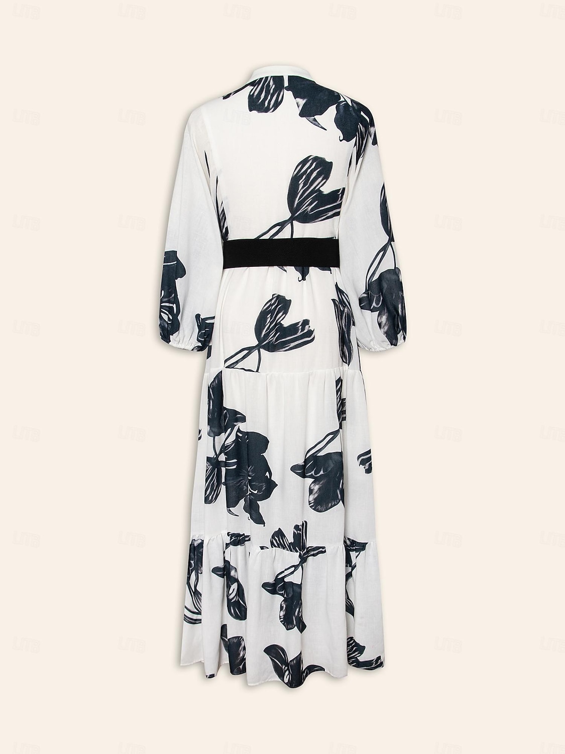 Floral V Neck Belted Maxi Dress 2024 - $59.99 –P7