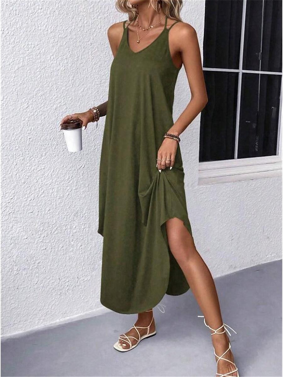 Pentru femei Rochie Maxi Rochie neagra Rochie casual Rochie de Cocktail Rochie formala Șic Stradă Maxi Casual Vacanță Stradă Concediu Fit regulat Fără manșon Cu Bretele Negru Roșu Vin Bleumarin Verde 2026 - $28.99 –P7