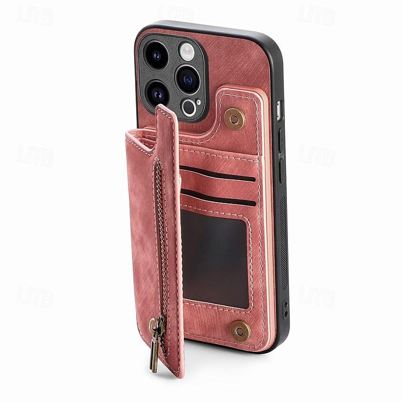 τηλέφωνο tok Για iPhone 16 15 14 Pro Max Plus iPhone 13 12 11 Pro Max Mini Πίσω Κάλυμμα με βάση στήριξης Υποδοχή κάρτας Ανθεκτική σε πτώσεις Ρετρό TPU PU δέρμα 2025 - $15.99 –P7