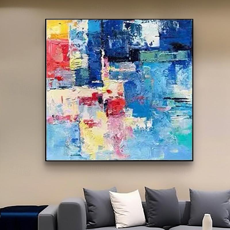 grote wandkunst origineel met de hand geschilderd eigentijds abstract schilderij horizontaal verticaal enorm formaat kunst helder kleurrijk canvas kunst voor thuis kamerdecoratie 2025 - $108.99 –P4