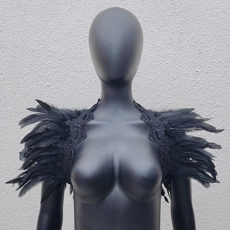 Punk & Gothic Masquerade Shawls Feather Cape Witch Feather Women's Fantasy Walpurgis Night Halloween Carnival Masquerade Performance Party / Evening Adults' Shawl 2025 - $20.99 –P5