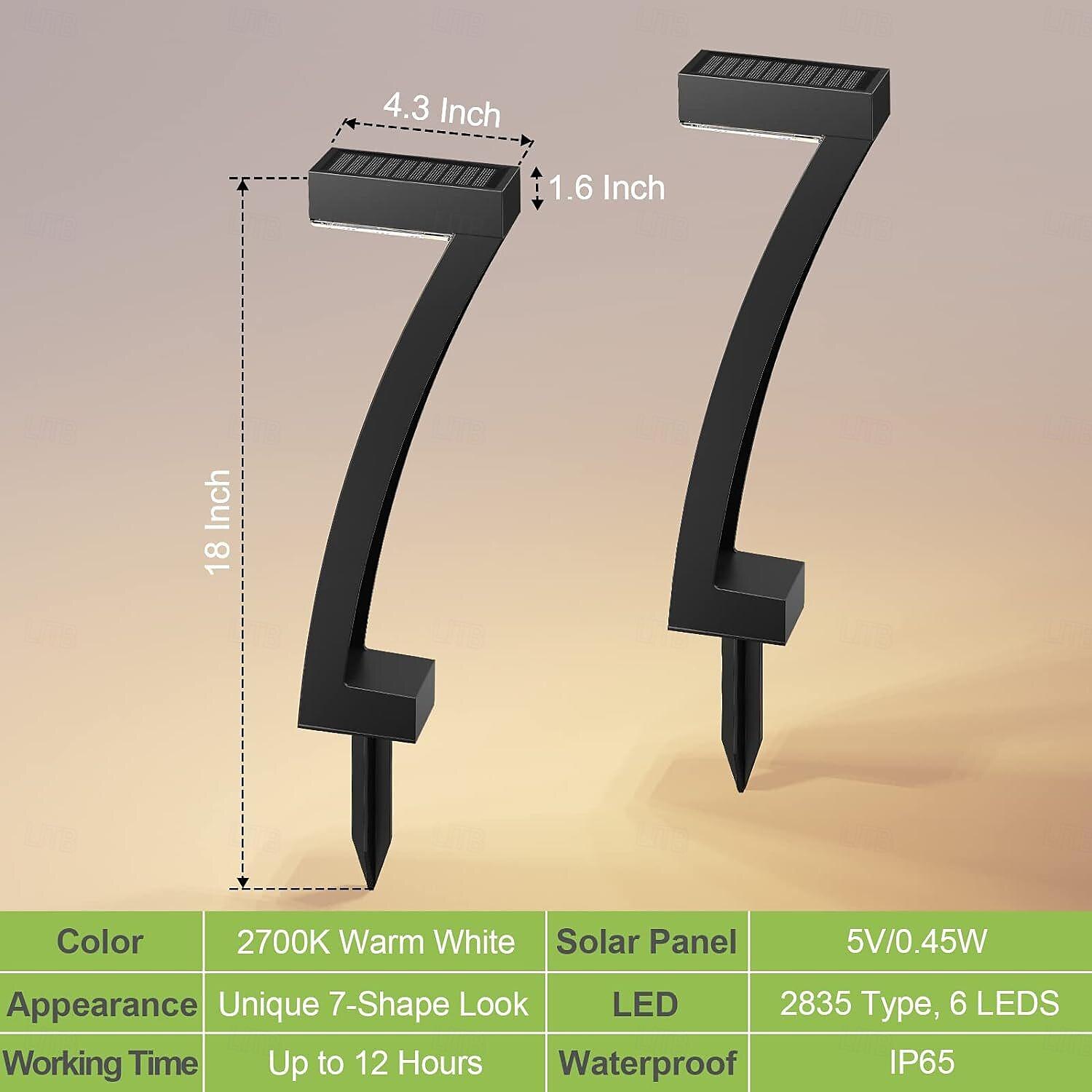 2pcs Outdoor Solar Landerscape Lighting Pathway Light Flame Shaped Lawn Light Outdoor Garden Lights for Patio Villa Park Lawn Walkway Waterproof Lighting Atmosphere Landscape Decor Light 2025 - $36.5 –P6