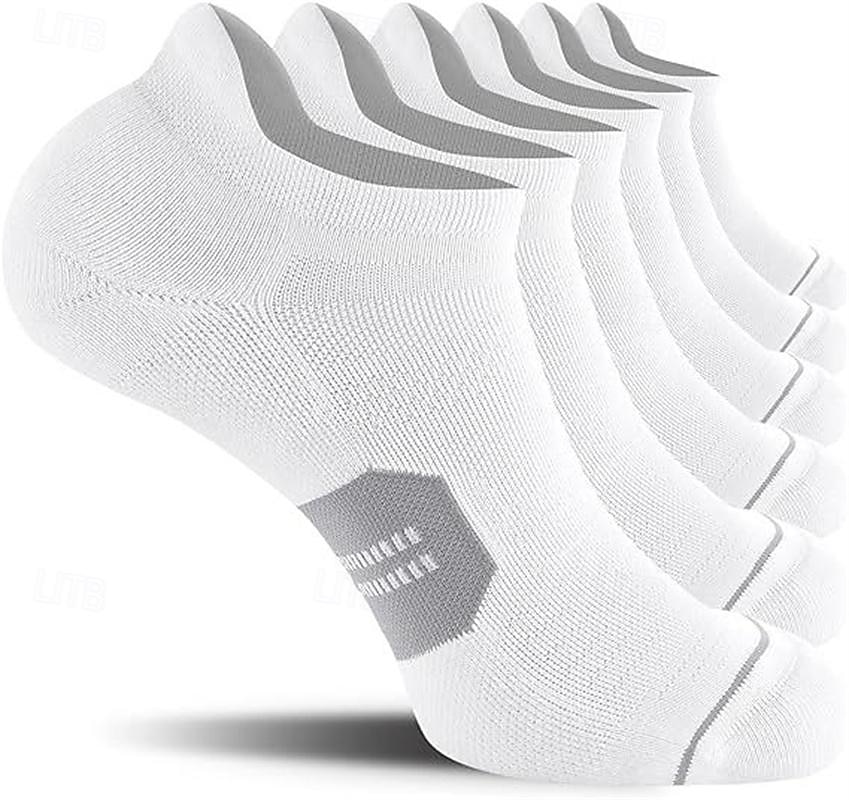 Hombre Paquete de 6 Paquetes múltiples Calcetín Calcetines hasta el Tibio Calcetines Cortos Calcetines para correr Calcetines informales Negro Blanco Color Bloque de color Deporte Diario Vacaciones 2025 - $8.99 –P4