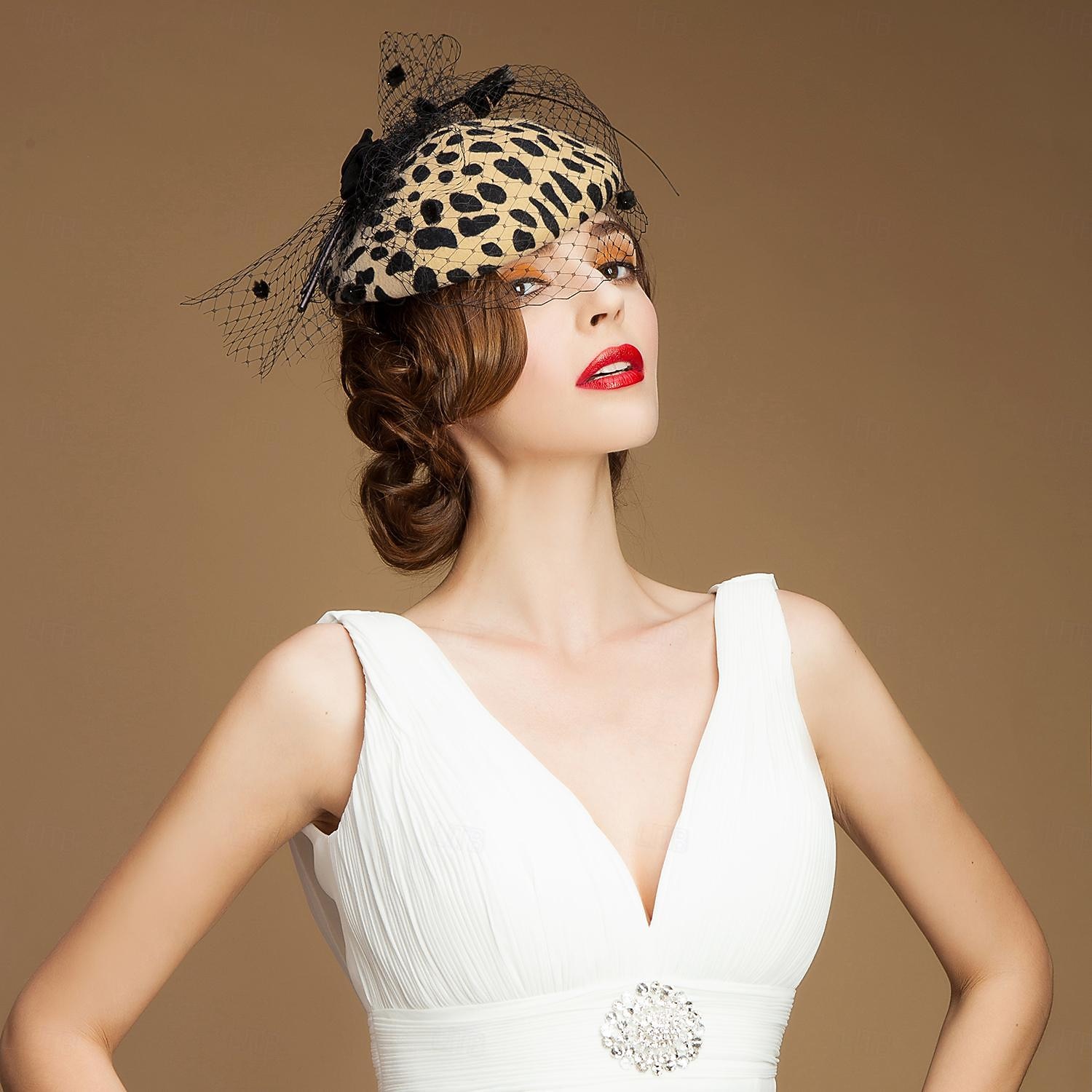 Elegant Hodeplagg Fascinatorhatt Fascinator Gentlewoman Kostyme Dame Derby Bryllupsfest Ascot Voksne Hatt Vår sommer 2026 - $57.99 –P7