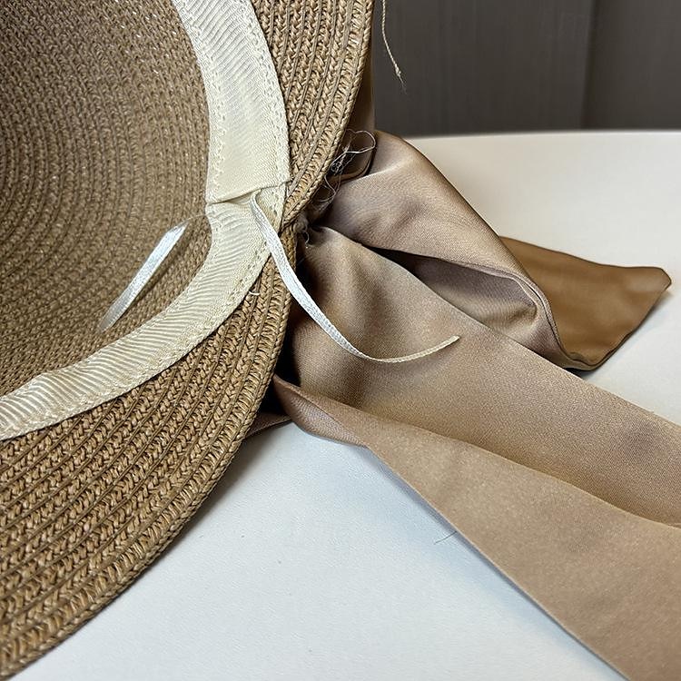 Chapeaux Coiffure Acrylique / Coton Paille Chapeau de seau Chapeau de Paille Chapeau de soleil Casual Vacances Elégant Rétro Avec Plume Noeud Casque Couvre-chef de 2025 ? $21.99 –P6
