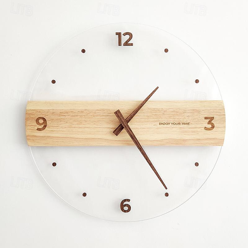 Wooden Wall Clock Nordic Simple Wall Clock Minimalist Simple Design Decorative Wall Clock Living Room Decor 40 CM 2025 - $75.99 –P3