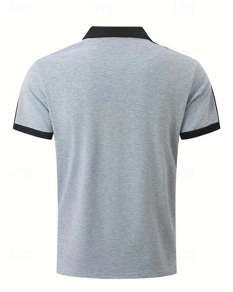 Men's Golf Shirt Golf Polo Work Casual Lapel Short Sleeve Basic Modern Color Block Patchwork Button Spring & Summer Regular Fit Wine Navy Blue sky blue Gold Beige Coffee Golf Shirt 2025 - $18.99 –P6