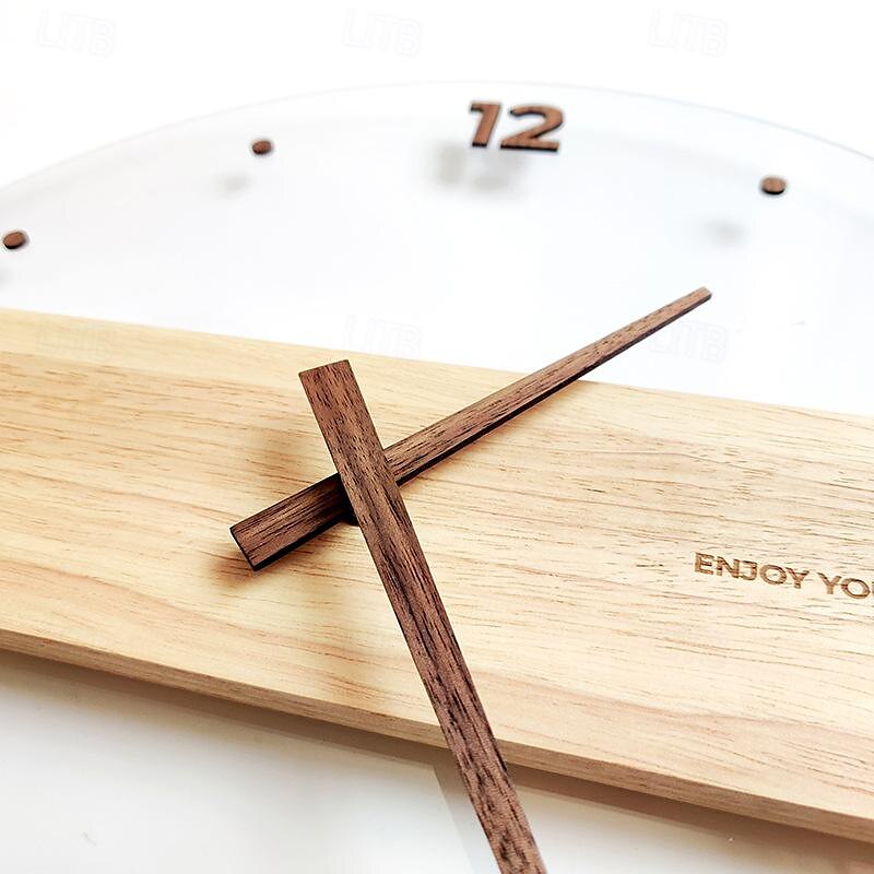 Wooden Wall Clock Nordic Simple Wall Clock Minimalist Simple Design Decorative Wall Clock Living Room Decor 40 CM 2025 - $75.99 –P5