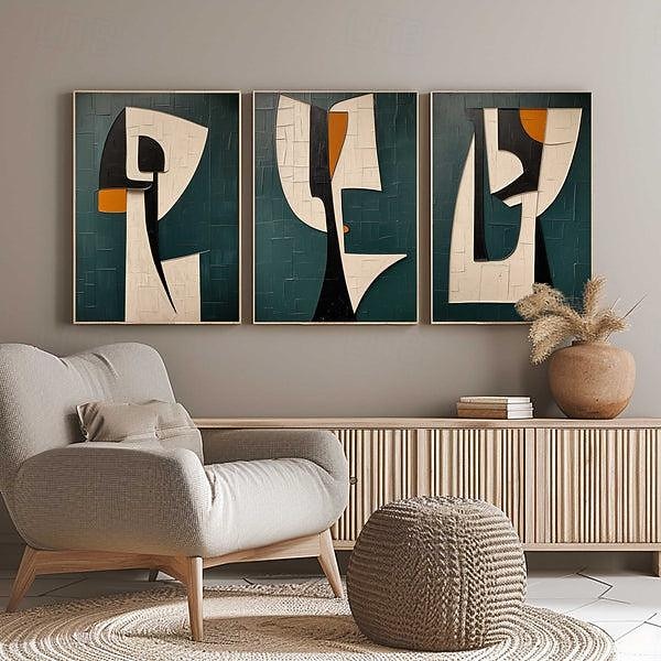 Pintura de arte abstracto verde pintada a mano, galería de pintura de arte moderno, arte de pared, pinceladas, obra de arte minimalista verde, figura, pintura al óleo, decoración de pared, arte 2026 - $145.99 –P1