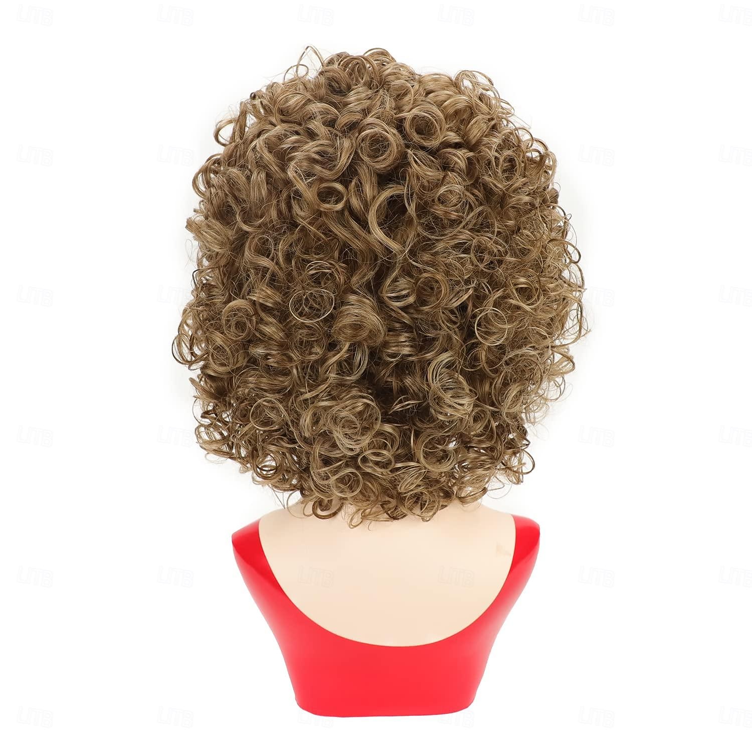 Perruques bouclées brunes courtes pour femmes perruque synthétique blonde mixte perruque de remplacement de cheveux bouclés rebondissants perruque bouclée avec racines foncées ruban blond gris de 2026 ? $22.99 –P3