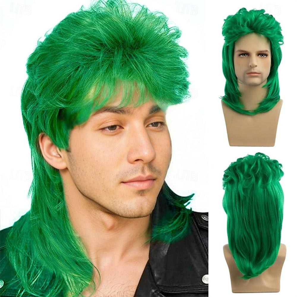 Parrucche Mullet da Uomo Sallcks Marroni Ricci Retro 70s 80s Costume Cosplay Parrucca Rocker Disco Show Parrucca - Marrone Chiaro Parrucche di Halloween del 2025 a $20.99 –P9
