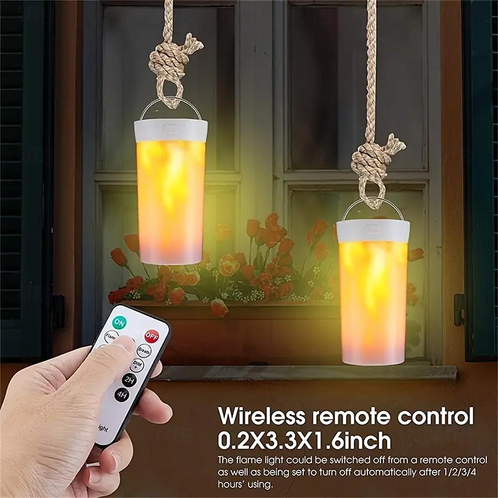 LED Flame Light USB Rechargeable Flicking Flame Candles Fire Lanterns Outdoor Hanging Lamps For Party Garden Camp Christmas for hotel/catering/event holding 2025 - $26.99 –P9